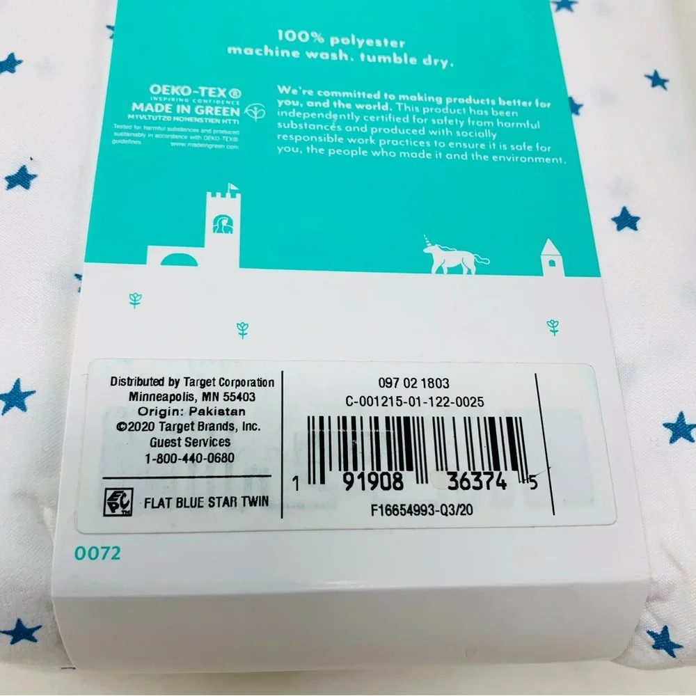 PillowFort Micro Star Microfiber Flat Sheet Size TWIN